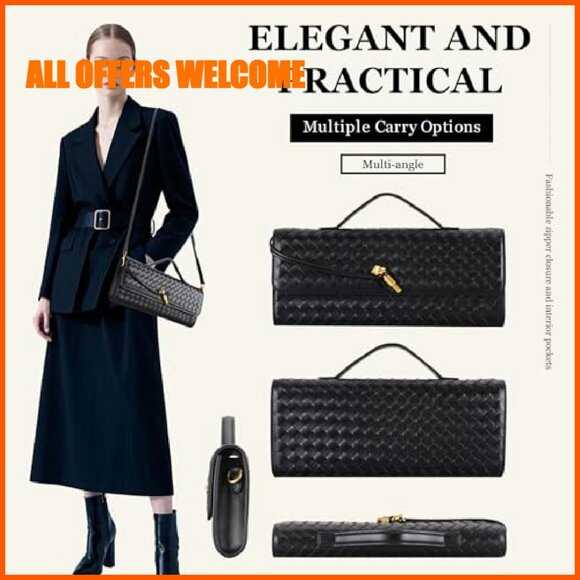 Woven PU Leather Evening Clutch Purse 11.8\